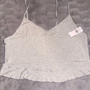 White and gray striped spaghetti strap shirt